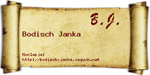 Bodisch Janka névjegykártya